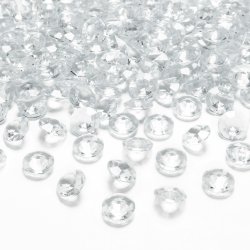 Bordpynt, klare krystaldiamanter, 100 stk.