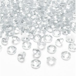 Bordpynt, klare krystaldiamanter, 100 stk.