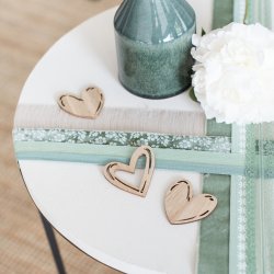 Bordpynt/bordkort store tr�hjerter, 12 stk. 