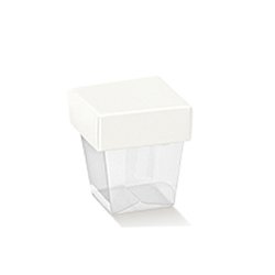 Gave�ske, transparent med hvidt l�g, 10 stk.