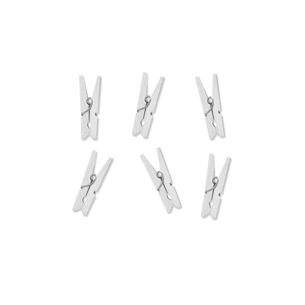 Sm� hvide klemmer, 20 stk.