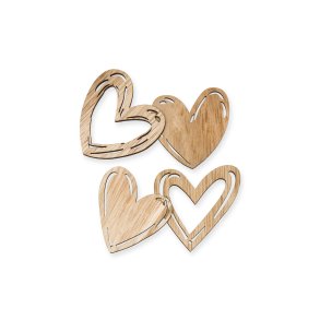 Bordpynt/bordkort store tr�hjerter, 12 stk. 