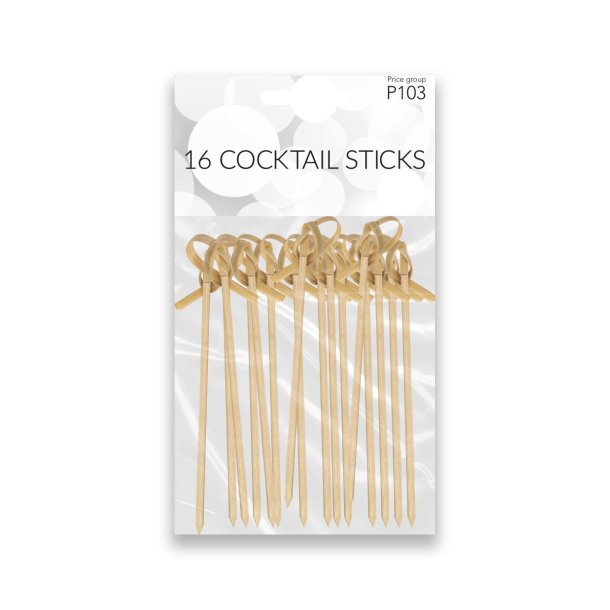 Cocktailpinde/sticks af bambus, 16 stk.