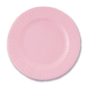 Paptallerkner 100% komposterbare, gammelrosa/lyser�d middag 8 stk.