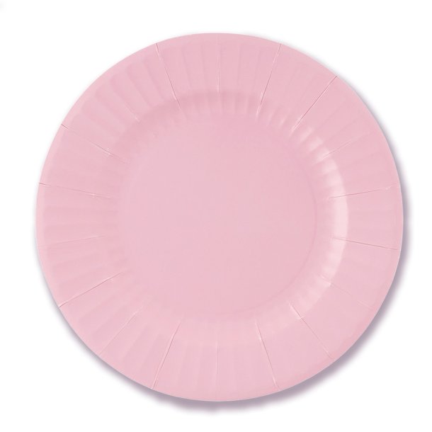 Paptallerkner 100% komposterbare, gammelrosa/lyser�d middag 8 stk.