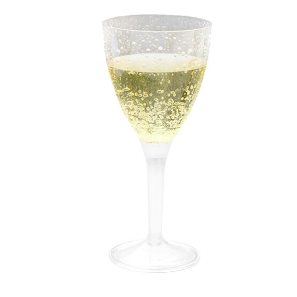 Genanvendelige plastik vinglas, 20 stk.