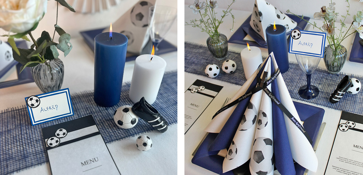 fodbold bordd&aelig;kning ideer