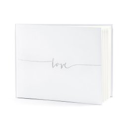 G�stebog, 'Love' hvid og s�lv