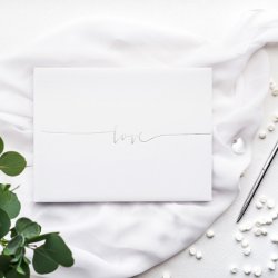 G�stebog, 'Love' hvid og s�lv