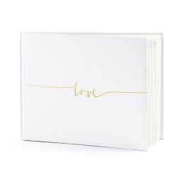G�stebog, 'Love' hvid og guld