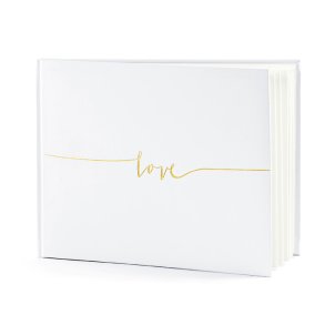 G�stebog, 'Love' hvid og guld