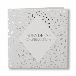 Indbydelseskort til konfirmation med s�lvnister, 5 stk. inkl. kuverter