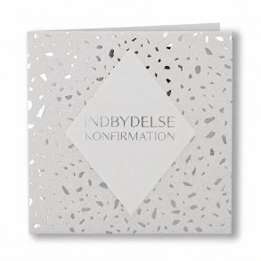Indbydelseskort til konfirmation med s�lvnister, 5 stk. inkl. kuverter