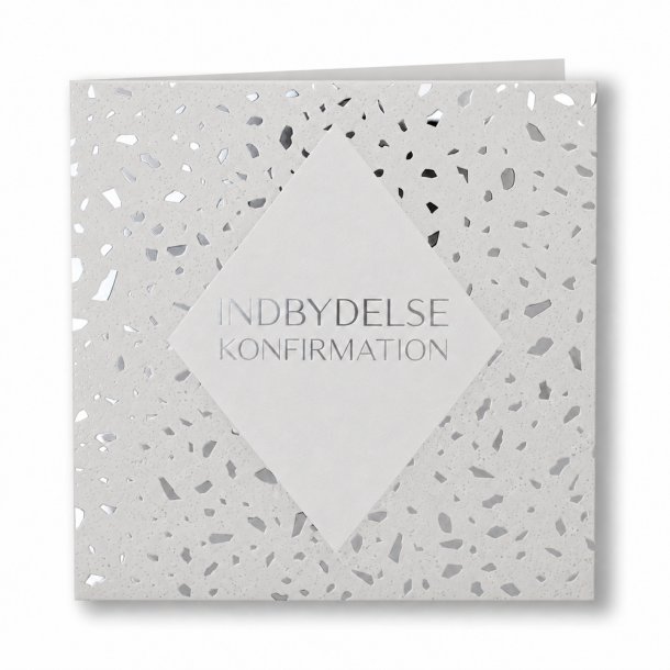Indbydelseskort til konfirmation med s�lvnister, 5 stk. inkl. kuverter