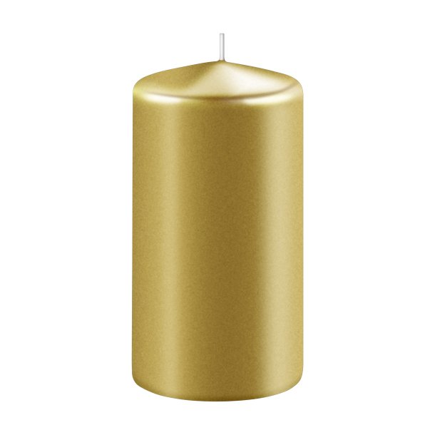 Guldfarvet bloklys, 5 x 10 cm. 1 stk.