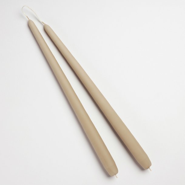 H�r/taupe stagelys fra Diederich Lys, 2 stk.