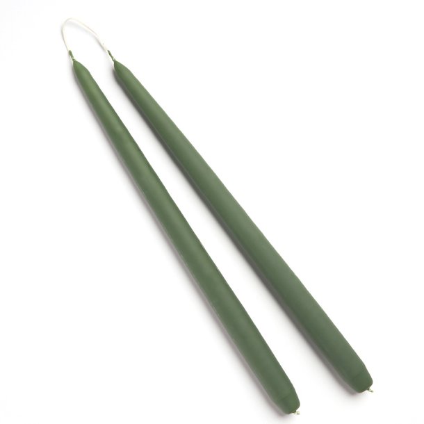 M�rkegr�nt stagelys fra Diederich Lys, 2 stk.