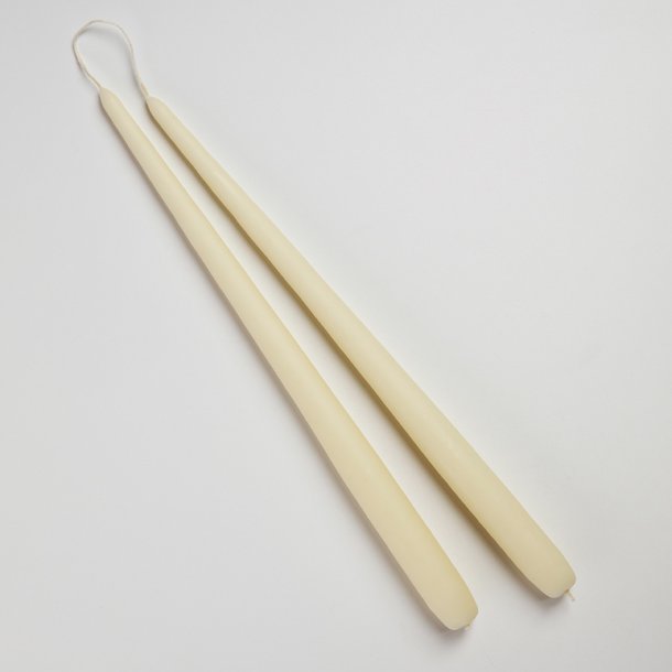 Cremefarvet stagelys fra Diederich Lys, 2 stk.