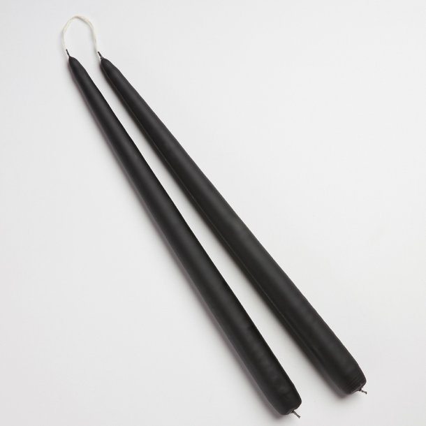 Sort stagelys fra Diederich Lys, 2 stk.