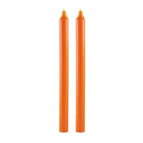 Rustik stagelys, orange, 2 stk.