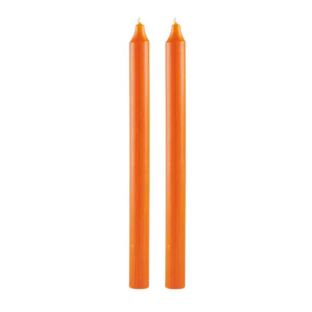 Rustik stagelys, orange, 2 stk.